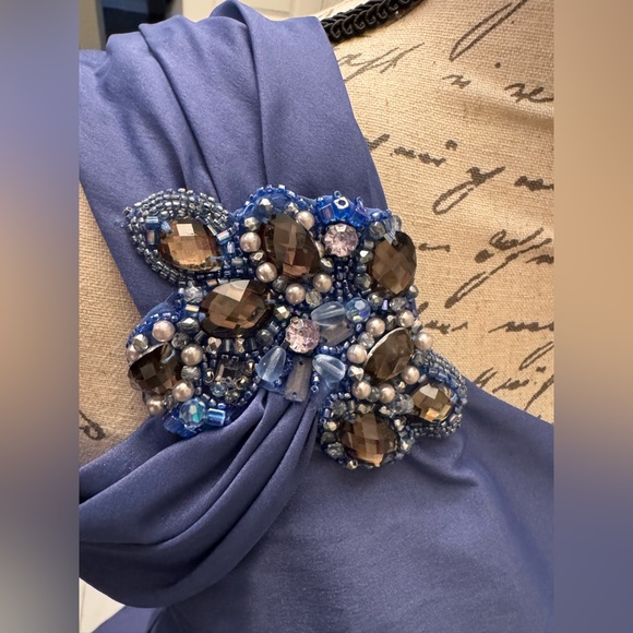 David Meister One-Shoulder Evening Gown – Royal Blue – Size 4 - Picture 4 of 6